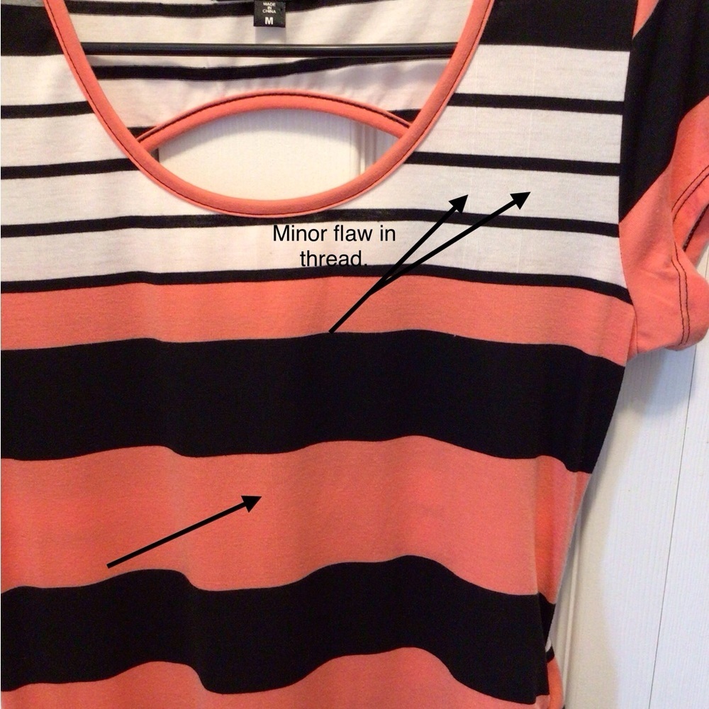 Younique Womens Striped Short Sleeve Asymmetrical Midi Dress Size Medium - Picture 7 of 7